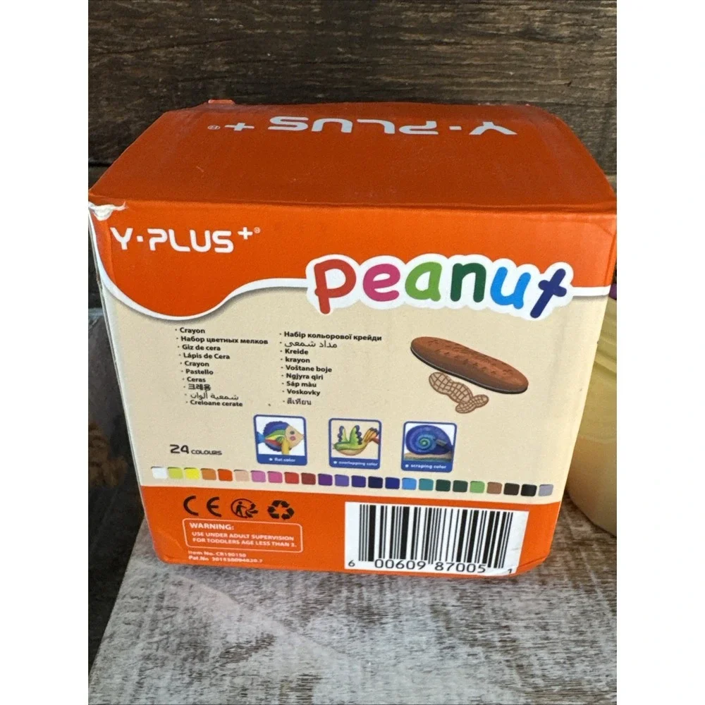 Y-PLUS Peanut Crayons 24 Colors‎ Multicolor Set w/ Bucket | MSRP = $24